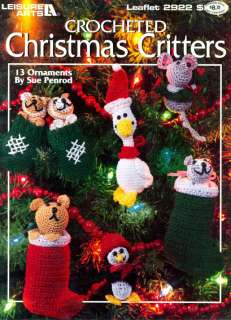 NEW Crocheted Christmas Critters Ornaments Animals Stockings  