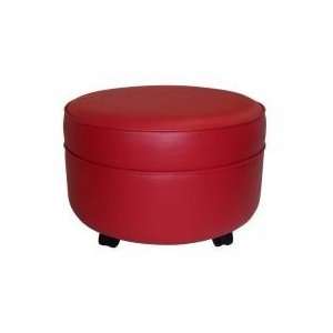Round Extra Large Vinyl Ottoman Red:  Home & Kitchen
