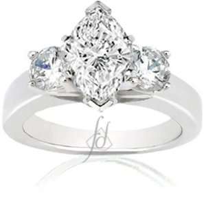   Marquise Shape Diamond Engagement Ring 14K SI3 Fascinating Diamonds