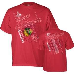   Red 2010 NHL Stanley Cup Champions Roster T Shirt