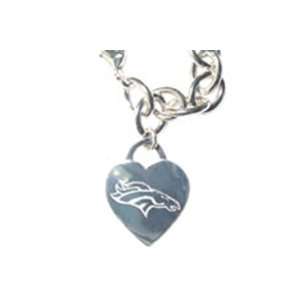 Denver Broncos Tiffany Style Heart Tag Bracelet  Sports 