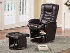 Brown Vinyl Glider Chair with Ottoman C600165 SET