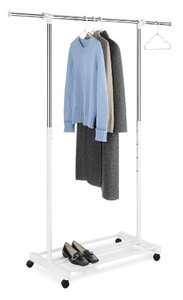 Whitmor Portable Adjustable Garment organizer White Rack Shelf Clothes 