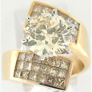 28Ctw Round Diamond w/ Accents Engagement Ring 14K  