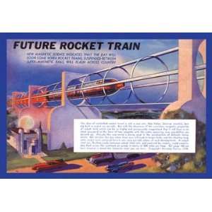  Future Rocket Train 12x18 Giclee on canvas