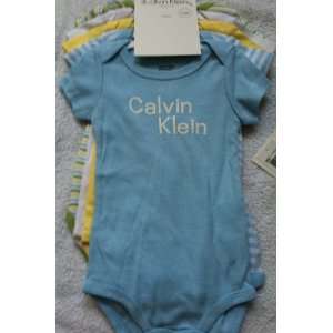   White, Blue & Yellow Prints ~ Infant Bodysuit Onesies 6 9 Months: Baby