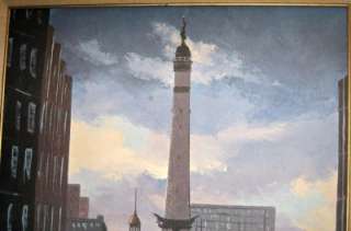   Hancock Signed Original Painting Monument Circle Indianapolis 23x17