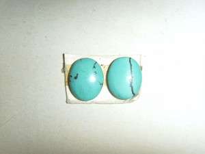Natural Turquoise Oval Cabochon Pair 9x11mm B  