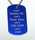 PERSONALIZED Dog Tag Necklace Horizontal Word BLUE
