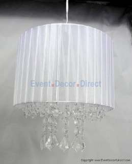 White Fabric & Crystal Chandelier  Wedding Event Party Decor  