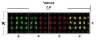  TRI COLOR OUTDOOR PROGRAMMABLE SCROLLING MESSAGE BOARD 53X15  