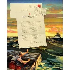   Brown Merchant Marine Oiler WWII Navy   Original Print Ad Home