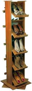 Oak Finish Revolving Shoe Rack Storage/Holder/Shelf  