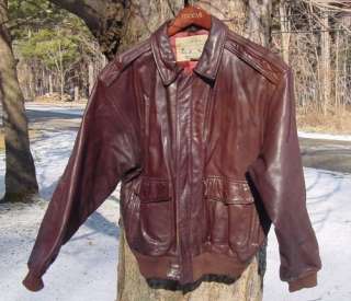   Republic Leather Military Type A 2 Bomber Flight Jacket Size 42 A2