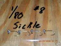 50 1/80 oz Ball Head jigs Matzuo #8 bronze sickle hooks  