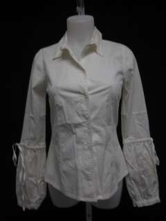 SCHUMACHER White Long Sleeve Embroidered Blouse Top XS  