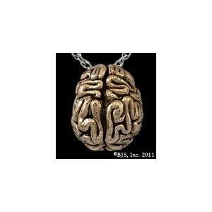 Brain Necklace in Yellow Bronze   Zombie Jewelry 