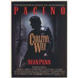  1993 Pacino Sean Penn Carlitos Way Movie Print Ad (53760 