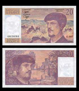 20 FRANCS Banknote FRANCE 1981   Claude DEBUSSY   UNC  