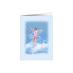   Birthday, 14th, Ballerina Dancing Above the Clouds Card: Toys & Games