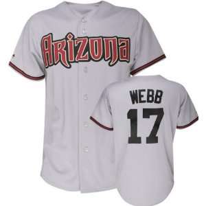  Brandon Webb Majestic MLB Road Grey Replica Arizona 