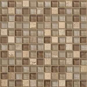   Up 1 x 1 Mosaic Stone Accent Tile in River Bed