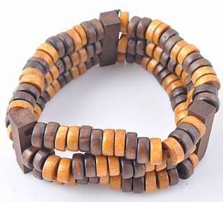 wholesale lots 36Pcs Wooden Stretchy Wood Beads Bracelets #65AB  