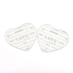   Heart Shaped Frosted Glass Coasters (Set of 6): Kitchen & Dining