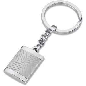  Stainless Steel Wood Pattern Key Ring Jewelry