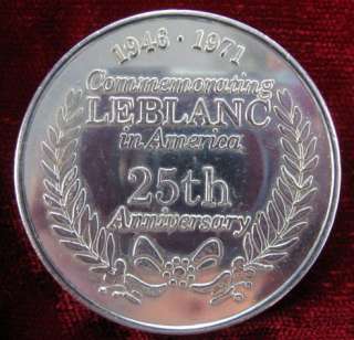 LEBLANC IN AMERICA 25TH ANNIVERSARY 1971 COMMEMORATIVE COIN  