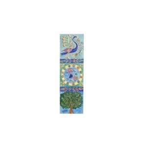   Decorative Bookmark with Peacock Fish and Tree 