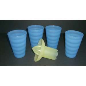 Tupperware Impressions Set of 4 Tumblers in Mixed Berry Blue (16 oz 