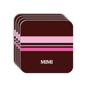 Personal Name Gift   MIMI Set of 4 Mini Mousepad Coasters (pink 