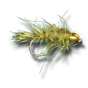  Tungsten BH Hares Ear Olive Fly Fishing Fly: Sports 