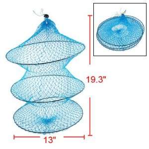   Height Foldable Fish Shrimp Keep Net Trap Blue