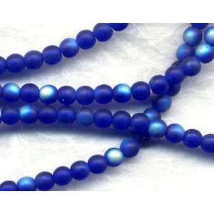    Cobalt Blue Ghost 4mm Glass Round Beads: Arts, Crafts & Sewing