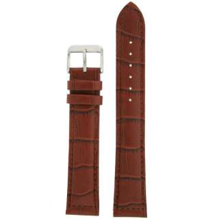 Extra Long Watch Band Honey Brown Genuine Leather Strap Alligator 
