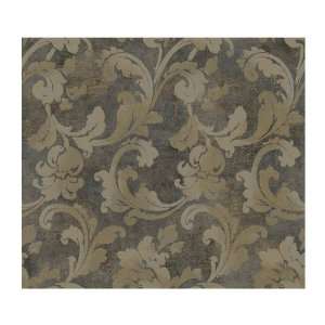   on Faux Background Prepasted Wallpaper, Black/Gray/Gold Metallic
