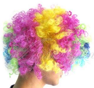 Multi Coloured Clown Halloween Costume Party Hair Wig  