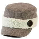 Luxury Divas Brown Tweed Newsboy Hat With Wool Trim (H02692)