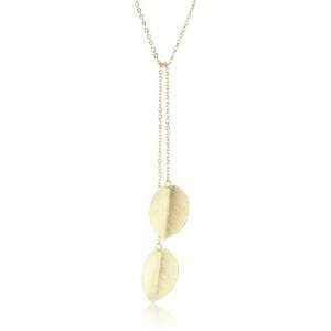    Privileged NYC Gold plated Leaf Lariat Necklace 34 Jewelry