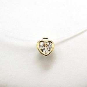 18ct Gold Rub Over Heart Shape Pendant on 16 Fine Wire