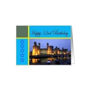  Happy 52nd Birthday Caernarfon Castle Card: Toys & Games
