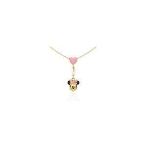   Pink Bow Dangle Necklace in 14K Gold   15 inch drop earrings: Jewelry