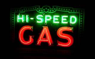 1940s Hi  Speed Gas Oil porcelain neon sign very OLD  