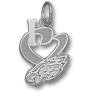  Philadelphia Eagles NFL I Heart Logo 1/2 Enamel Pendant 