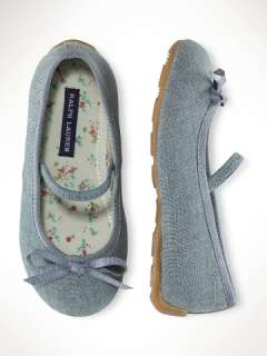 Allie Chambray Ballet Flat   Toddler Toddler 4 10   RalphLauren