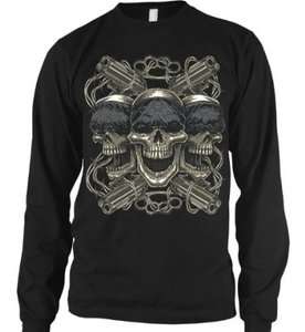 Thug Life Skull with Bandanas Mens Thermal Sweatshirt  