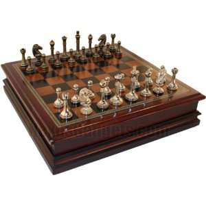  12 Deluxe Wooden Chess Set with Storage Compartment and 