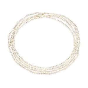   FW Off Round Pearl Necklace with 14KY 3mm Gold Beads Amour Jewelry